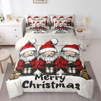 Castle Fairy 7-Piece Full Bedding Set: Cartoon Gnome Merry Christmas Festival Xmas Ultra Soft Decor