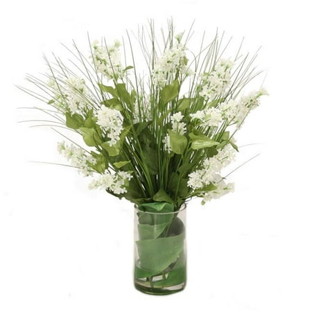 

Unisex White Lilacs & Grass in Glass