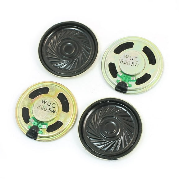 Unique Bargains 4Pcs 0.5W 8 Ohm 40mm Dia Round Metal Internal Magnet Music Player Speaker