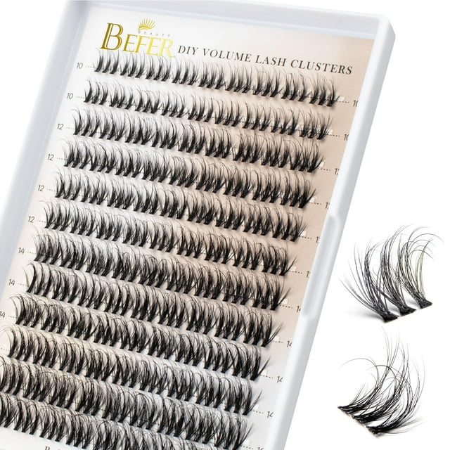 Extensiones de volumen Eyelash Cluster BEFER Lash 3D Curl de 10 a 16 mm