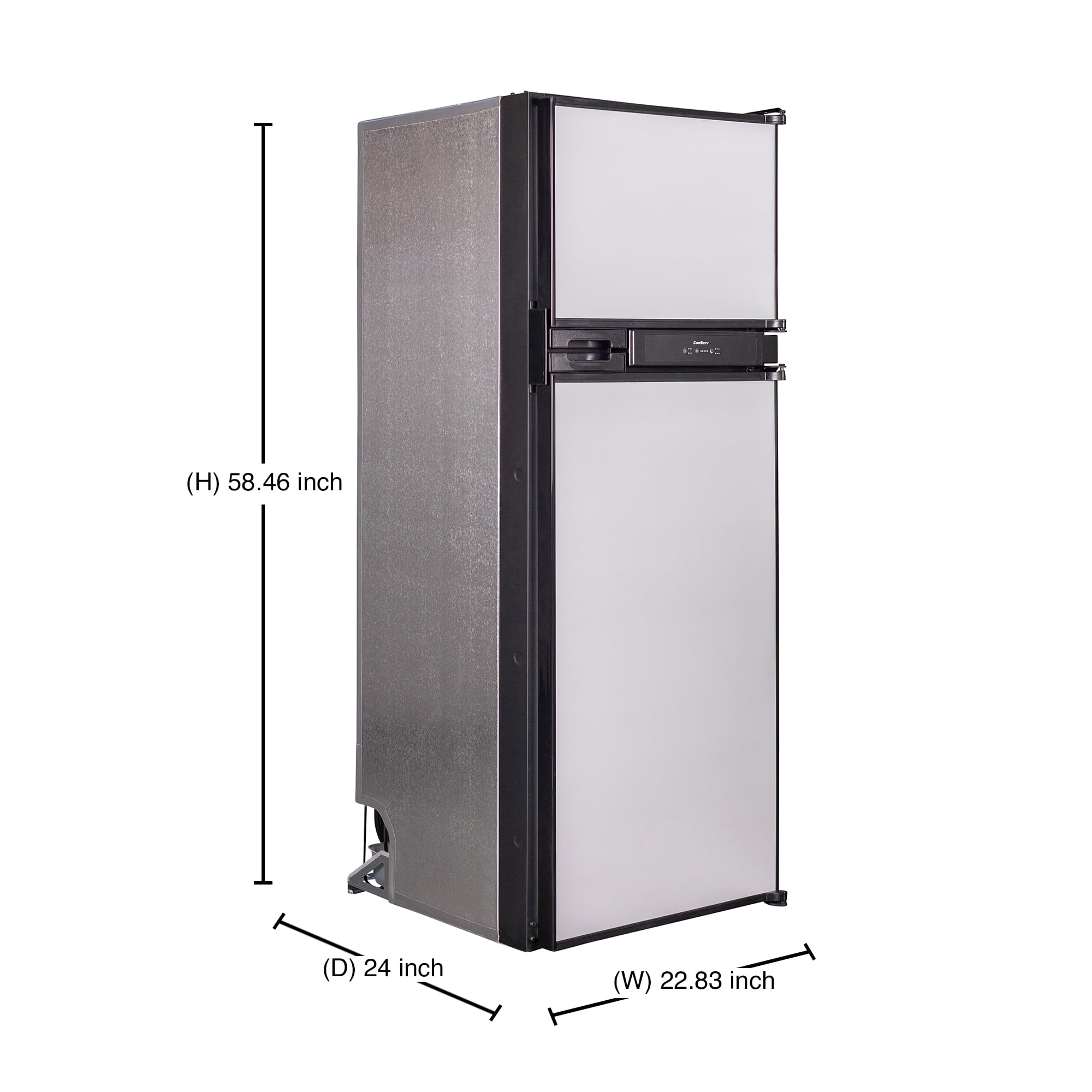 Conserv 12V/DC Refrigerator Freezer 10cf Stainless for RV Boat Off-Grid 2 Doors