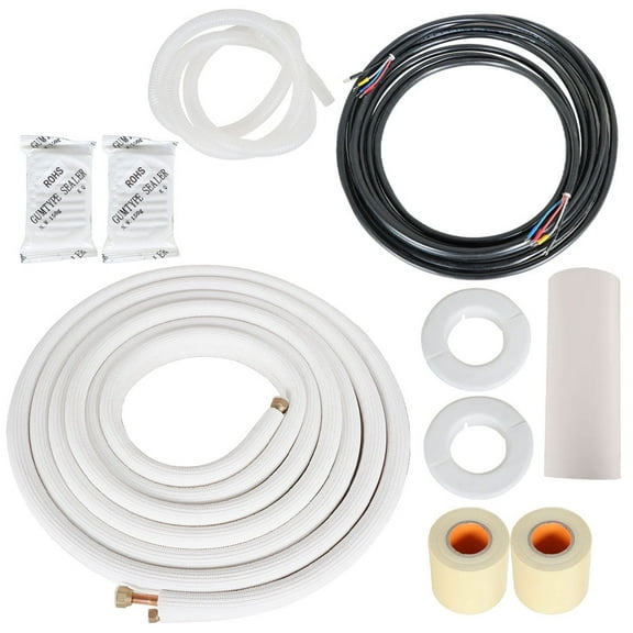 labwork New White Install Kit For Mini Split Heat Pump Systems 25 Feet 1/4"-1/2" Dia.