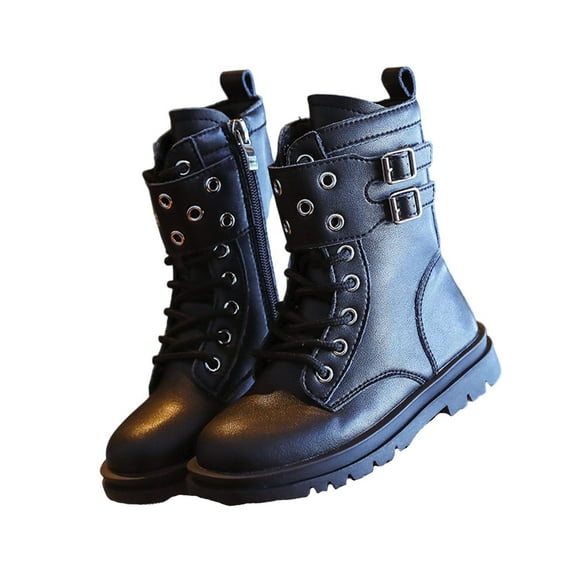 oqasdz Stylish Girls Ankle Boots and Fashion Toddlers Kids with Durable Synthetic Leather Upper Cushioned Sole Casual Cozy Fit Size 2 Y-2.5 Y