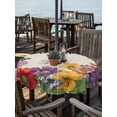 thumbnail image 2 of Outdoor Tablecloth with Umbrella Hole for Patio/Picnic/Party/Camping, Spring Flowers Waterproof Table Cloth Round Cover Washable, Farmhouse Vintage Country Colorful Floral (Dia 54"), 2 of 8