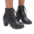 thumbnail image 4 of Babysbule Womens Shoes Clearance, Autumn And Winter Thick Heel Lace Pp Nude Boots High Heel Ankle Boots Women, 4 of 8