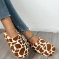thumbnail image 7 of NOKIO Giraffe Pattern Coral Velvet Bedroom Slippers Plush Home On Shoes Indoor Shoes Women'S Memory Foam Thong Slippers Comfy Indoor Cotton Slippers Non-Slip Women'S Indoor Slippers, 7 of 7