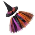 thumbnail image 2 of 1 juego de ropa de Halloween para niños, sombrero de bruja, falda, disfraz de fiesta, 2 of 6