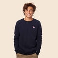 thumbnail image 3 of Dalix Flamingo Embroidered Fleece Crewneck Long Sleeve Sweatshirt Mens in Heather Navy M Medium, 3 of 5