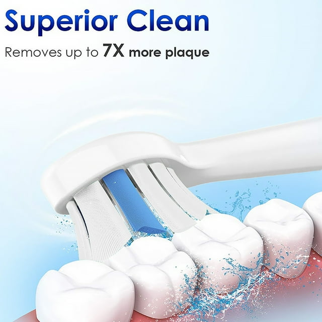 Smilepp 4Pcs Plaque Removal Toothbrush Brush Heads Replacement for Phillips Electric Toothbrush