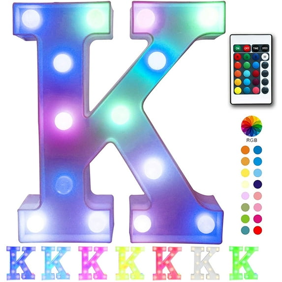 Colorful LED Marquee Letter Lights with Remote – Light Up Marquee Signs – Party Bar Letters with Lights Decorations for The Home - Multicolor N