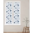 thumbnail image 2 of Window Privacy Film Blue Flowers Stained Glass Window Film Decorative Sun Block Window Cover Watercolor Rustic Retro Floral Leaf Vines Window Clings Static Adhesive Sticker for Bathroom 29.5"x118", 2 of 7