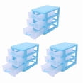 thumbnail image 1 of 3X Mini Caja de Almacenamiento de Plástico Tipo Cajón TranslúCido (Azul 3, 1 of 8