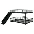thumbnail image 4 of CoSoTower Full Over Full Size Metal Bunk Bed with Slide and Guardrails, Black, 4 of 9