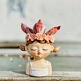 thumbnail image 5 of Cute Head Planter Pot Resin Succulent Planter Little Girl Flower Pot, Human Face Cactus Plants Container Bonsai Holder Thumb Pot Fairy Figurine Statue Planters with Drainage Decor Gift, 5 of 8