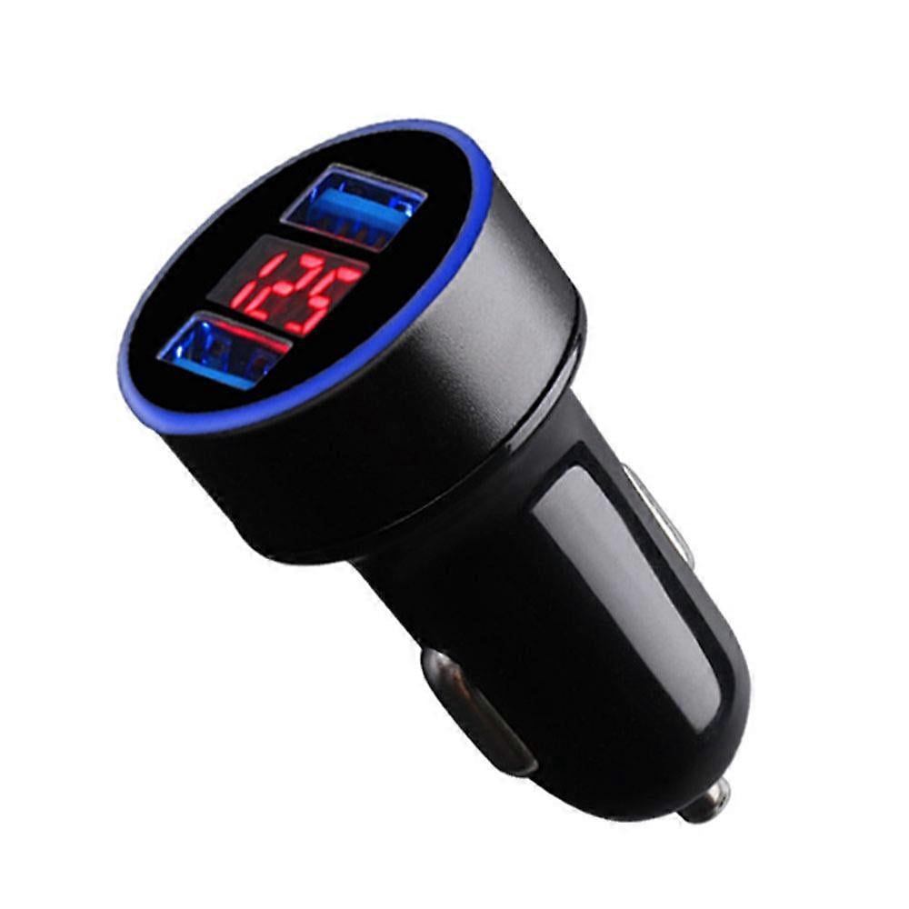 Dual USB Car Charger Adapter 12 to 24V Voltage Display Safe Car Phone Charger compatible Civic CR Fit CITY Red_Perfect Gift