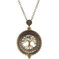 thumbnail image 1 of Magnifying Glass Necklace Bronze Pendant Sliding Top 5x Magnifying Glass, 1 of 5