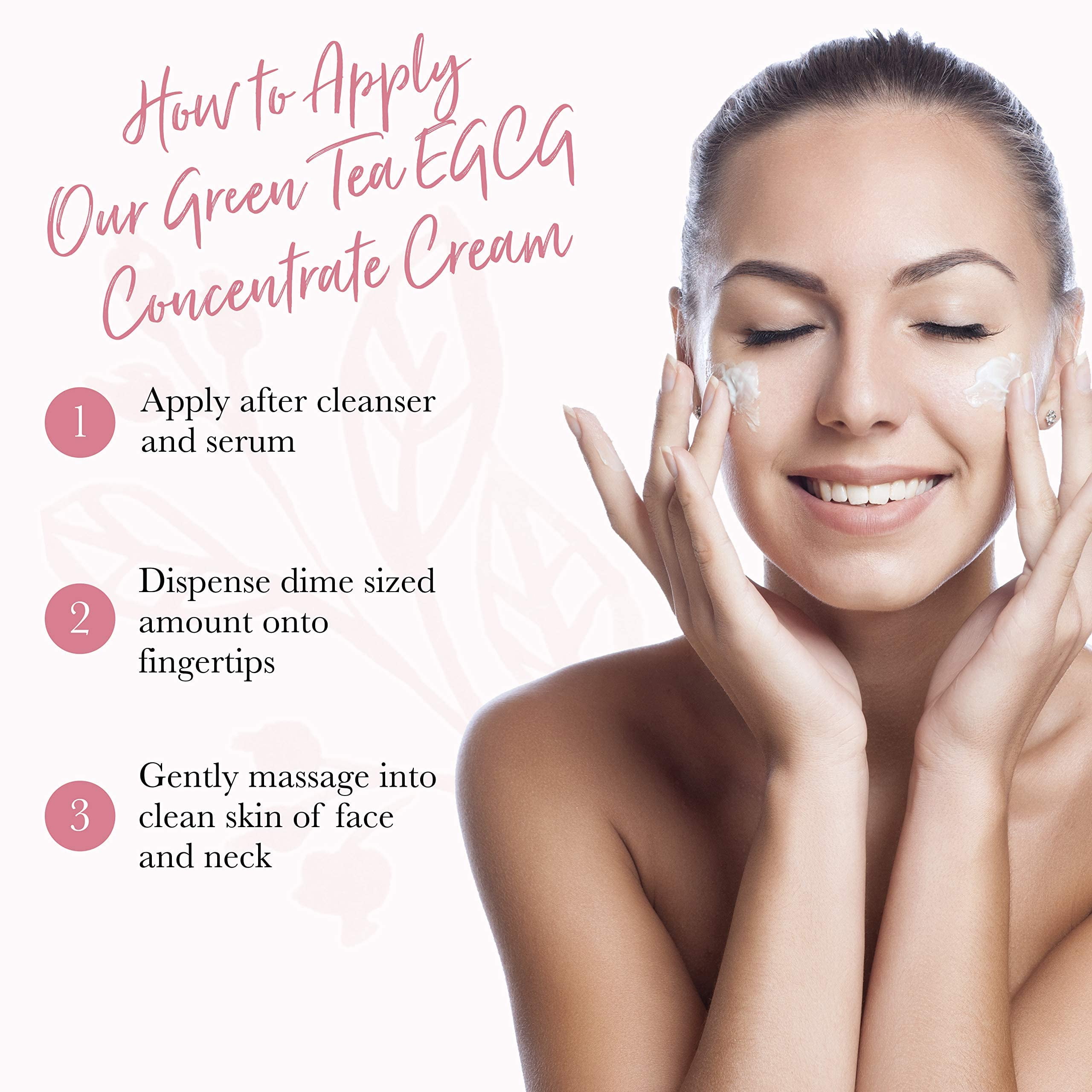 100% PURE Green Tea EGCG Concentrate Face Cream Anti-Aging Antioxidant Boost with Squalene & Caffeine Lightweight Daily Hydrating Facial Moisturizer & Skin Care for Women & Men - 1.4 Oz