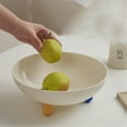 thumbnail image 4 of THLKIF Fruit Bowl Three-Legs Ceramic Fruit Bowl for Kitchen Counter, Fruit Basket Decorative Candy Bowl for Table Décor, Round Large Bowls Key Bowl Home Table Décor, 4 of 9