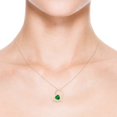 thumbnail image 4 of ANGARA Natural Emerald and Diamond Tilted Heart Pendant in 14K Rose Gold for Women (Size-6mm) | May Birthstone, Birthday, Anniversary, Jewelry Gift for Women | Natural Emerald Necklace, 4 of 8