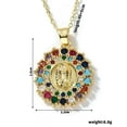 thumbnail image 2 of Gold Plated Cs Zirconia Guadalupe Virgin Mary Necklace Pendant Multicolor N39, 2 of 2