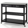thumbnail image 3 of Crosley Furniture Stainless Steel Top Kitchen Prep Cart Black/Stainless Steel, 3 of 8