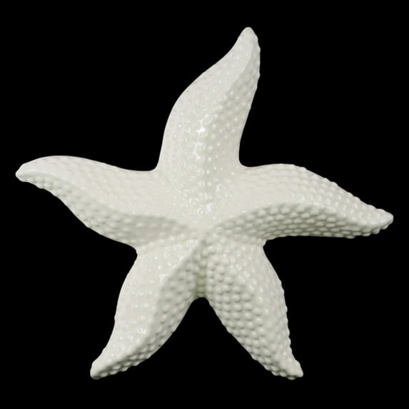 Urban trends collection: ceramic starfish figurine Beach Décor, gloss finish, white