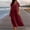 Wine, variant on Women's Cotton Linen Short Sleeve Maxi Dress Scoop Neck Button Front Pleated Loose Fit Dress Lightweight Solid Color Summer Vacation Beach Dresses