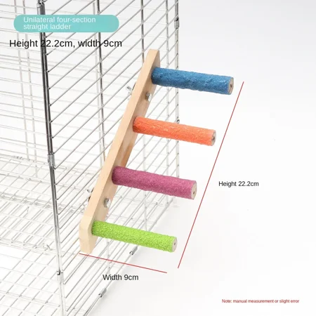 4/6 Steps Wood Ladder Pet Interactive Bird Parrot Toy Ladder for Hamster Cage Funny Grinding Stick Climbing Toy Bird Accessories