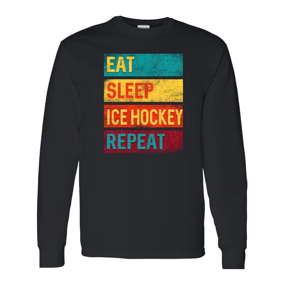 Inktastic Hockey Eat Sleep Ice Hockey Repeat Long Sleeve T-Shirt