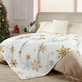 thumbnail image 5 of Christmas Throw Blanket Christmas Snowflake Blanket Ultra Soft Flannel Fleece Blankets Winter Plush Fuzzy Warm Bed Blankets Xmas Holiday Decor for Couch Bed 50" X 60", 5 of 7