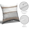 thumbnail image 4 of Brown Pillow Covers 18x18 Set of 2 Light Brown Grey Gray Modern Abstract Art Striped Throw Pillows Farmhouse Outdoor Decorative Pillowcase Cotton Square Cushion Cover for Home Couch Bed, 4 of 6
