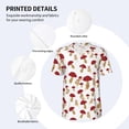 thumbnail image 3 of Lsque Red Mushroom Pattern Mens Polo Golf Shirts Funny Graphics Shorts Sleeve Button Shirts Baseball T-shirt-X-Large, 3 of 7