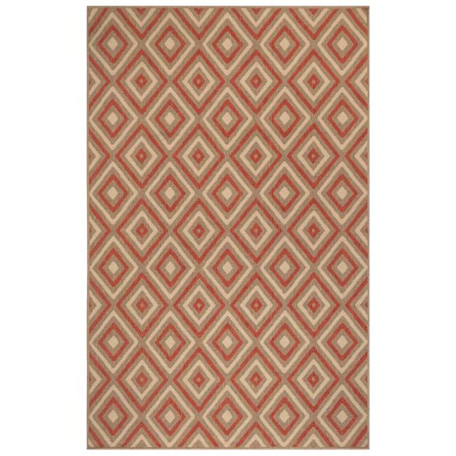 Trans-Ocean Imports RVI58764124 4 ft. 10 in. x 7 ft. 6 in. Liora Manne Riviera Nested Diamond Indoor & Outdoor Wilton Woven Rug - Red