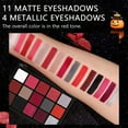 thumbnail image 4 of 15 Colors Eye Shadow Matte Shimmer Makeup Pallet, Matte Shimmer Eyeshadow Palette, High Pigmented Blendable Bright & Dark Shade Pallet for Cosplay SFX Costume Stage Parties, 4 of 9