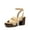 NUDE-NUBUCK, variant on Women's Chunky Platform Ankle Multi Strappy Heels Round Open Toe Summer Sandals