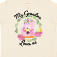thumbnail image 4 of Inktastic Baby Flamingo My Grandma Loves Me with Flower Wreath Boys or Girls Toddler T-Shirt, 4 of 5