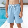 thumbnail image 2 of Sopiago Swim Trunks with Mesh Lining, Pockets, Drawstring Closure Sky Blue,7-8 Years, 2 of 5