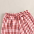 thumbnail image 4 of larppty Kids Baby Girls Boys Plaid Pajamas Set Long Sleeve Button Down Shirts Tops and Pants Gingham Pj Lounge Sets(9-10 Years,Red), 4 of 4