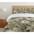 thumbnail image 4 of Ambesonne Sage Duvet Cover Set, Bohemian Neutral Efflorescent, Twin, Olive Green and Dark Tan, 4 of 4