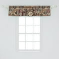 thumbnail image 2 of Ethnic Window Valance, Traditional Artwork of Bohemian Style Blooms Jumble Southern Pattern Print, Curtain Valance for Kitchen Bedroom with Rod Pocket, 54" X 18", Dark Rust Eggshell, by Ambesonne, 2 of 2