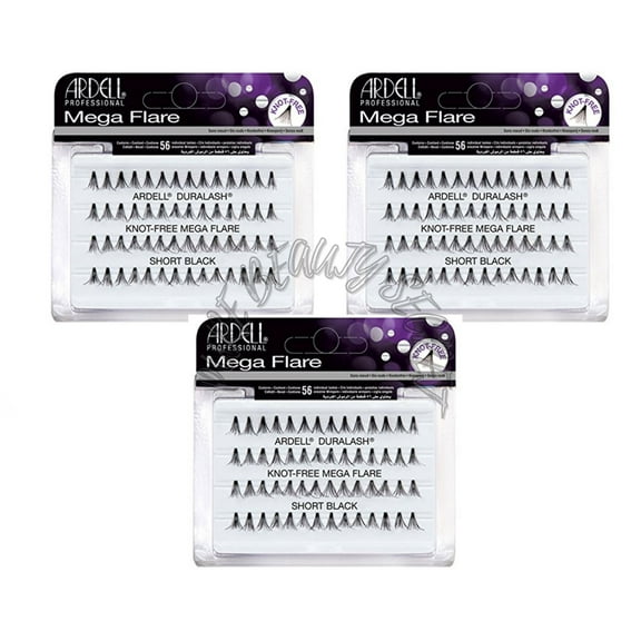 Ardell - Individual - MegaFlare - Knot-Free - Short x 3