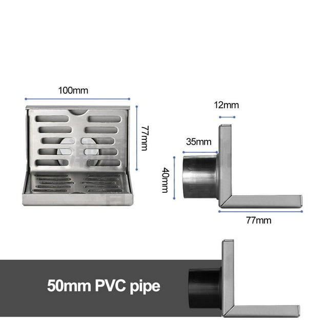 L Forme en Acier Inoxydable Paroi Côté Drain Balcon Même Filtre à Déchets de Couche