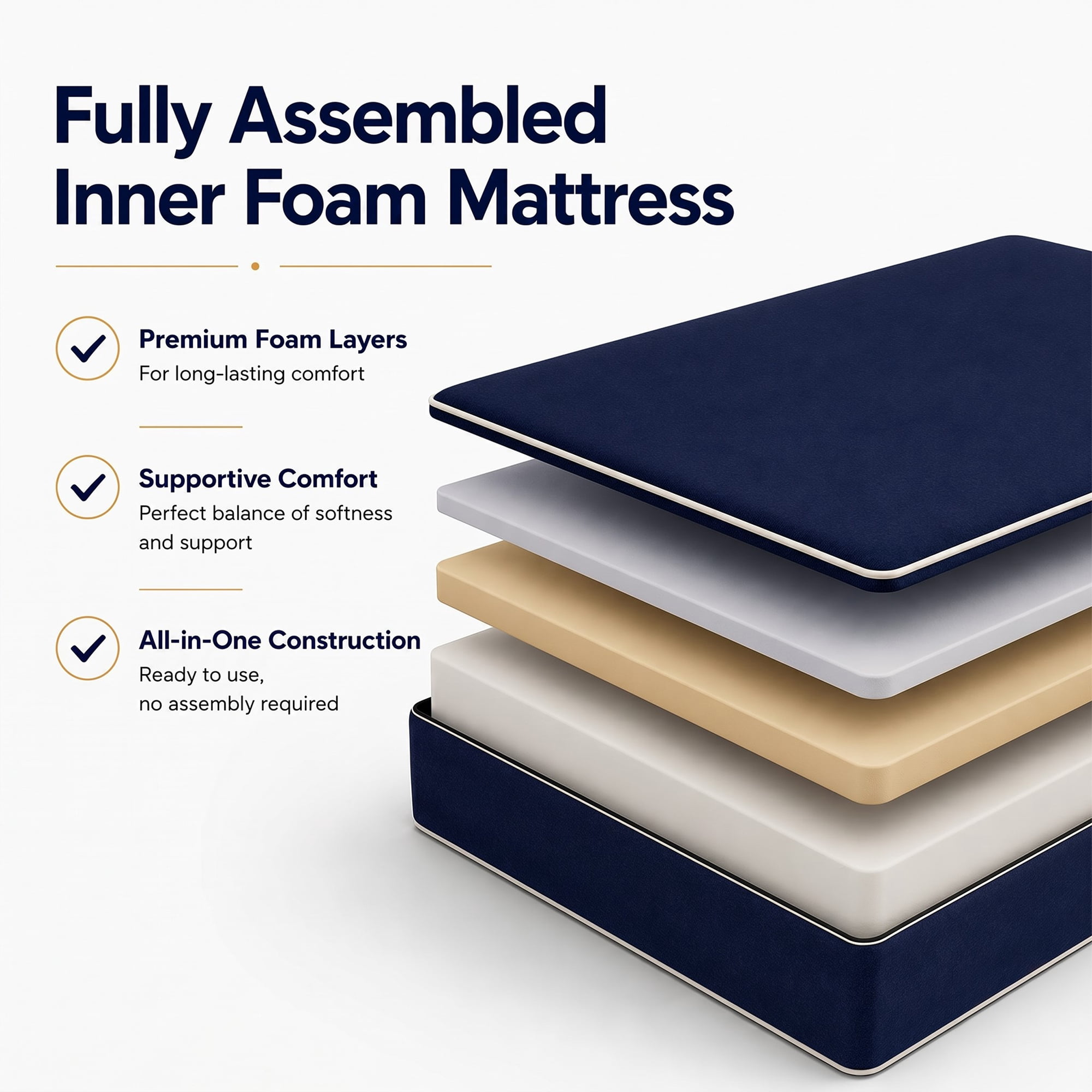 Continental Sleep, 7-Inch Medium Firm Water Resistance Nylon Vinyl Foam Mattress, Noiseless, Soft Cloud Feeling, Body Heat Reflection, Good for Hospital and Camp, 80" x 30", Blue