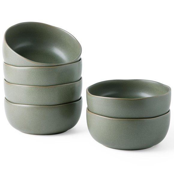 AmorArc Stoneware Cereal Bowls for Kitchen, 28oz Large Ceramic Soup Bowls Set of 6 for Meal Soup Snacks, Oven,Dishwasher