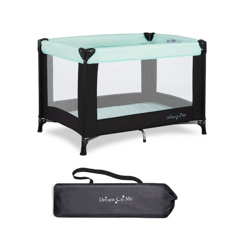 Dream On Me Nest Portable Play Yard with Carry Bag and Shoulder Strap, Mint