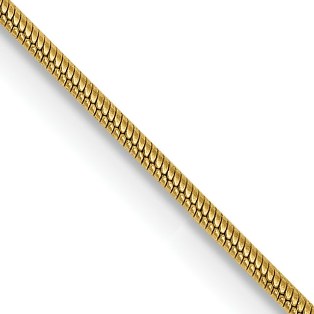14k Yellow Gold 30 Inch .9mm Round Snake Chain Necklace Pendant Charm