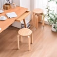 thumbnail image 6 of Stackable Stools, Bentwood Stools, Nesting Chairs&nbsp;Set of 4 Round Backless School and Kitchen Stools, Anti-Slip Felt Pad, Natural, 18 Inch Height, Space-Saving Design, 6 of 10
