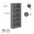 thumbnail image 3 of Saratoga Tall 5 Shelf Bookcase in Modern Gray - Engineered Wood, 3 of 5