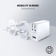 thumbnail image 5 of Cargador Razer Multiport USB-C de 130W con tecnología GaN, 4 Puertos, Blanco, 5 of 7