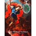 thumbnail image 5 of CACA LADY 925 Sterling Silver St. Michael Necklace for Men, Green Malachite Archangel Medal Pendant, Patron Saint of Police Military Protection, Religious Spiritual Jewelry Gift for Husband Father, 5 of 6
